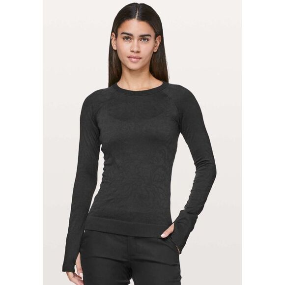 NWOT Lululemon Rest Less Pullover black texture, med $98 E35 - Picture 1 of 7